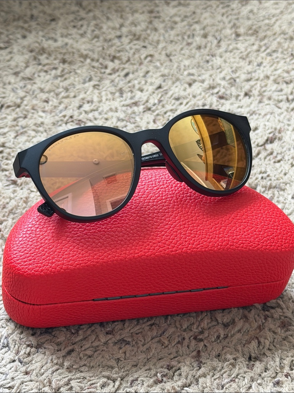 Oakley Black Frame Sunglasses with Gold Mirror Lenses